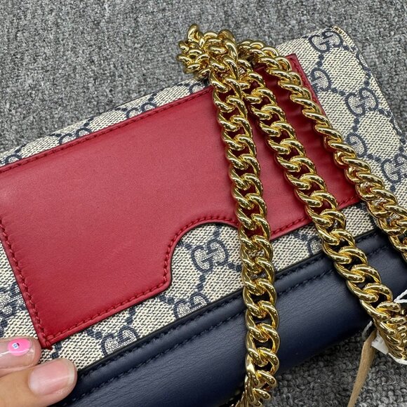 GUCCI Padlock Brown & Black Small Canvas Shoulder Bag 650-080825 - Picture 3 of 14